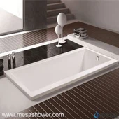 ออกแบบง่ายๆรูปสี่เหลี่ยมผืนผ้าคริลิคเศรษฐกิจสีขาววางในอ่างน้ำร้อน