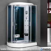 Corner R-Shape ถาดรองระดับต่ำ Cabin ฝักบัวห้องอบไอน้ำ M-505-CS (L)