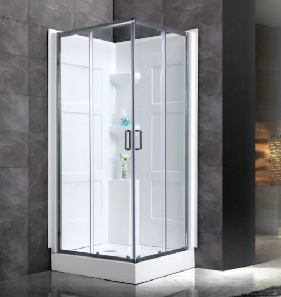 อ่างอาบน้ำสแควร์มุมอาบน้ำล้อมรอบด้วยประตูบานเลื่อน